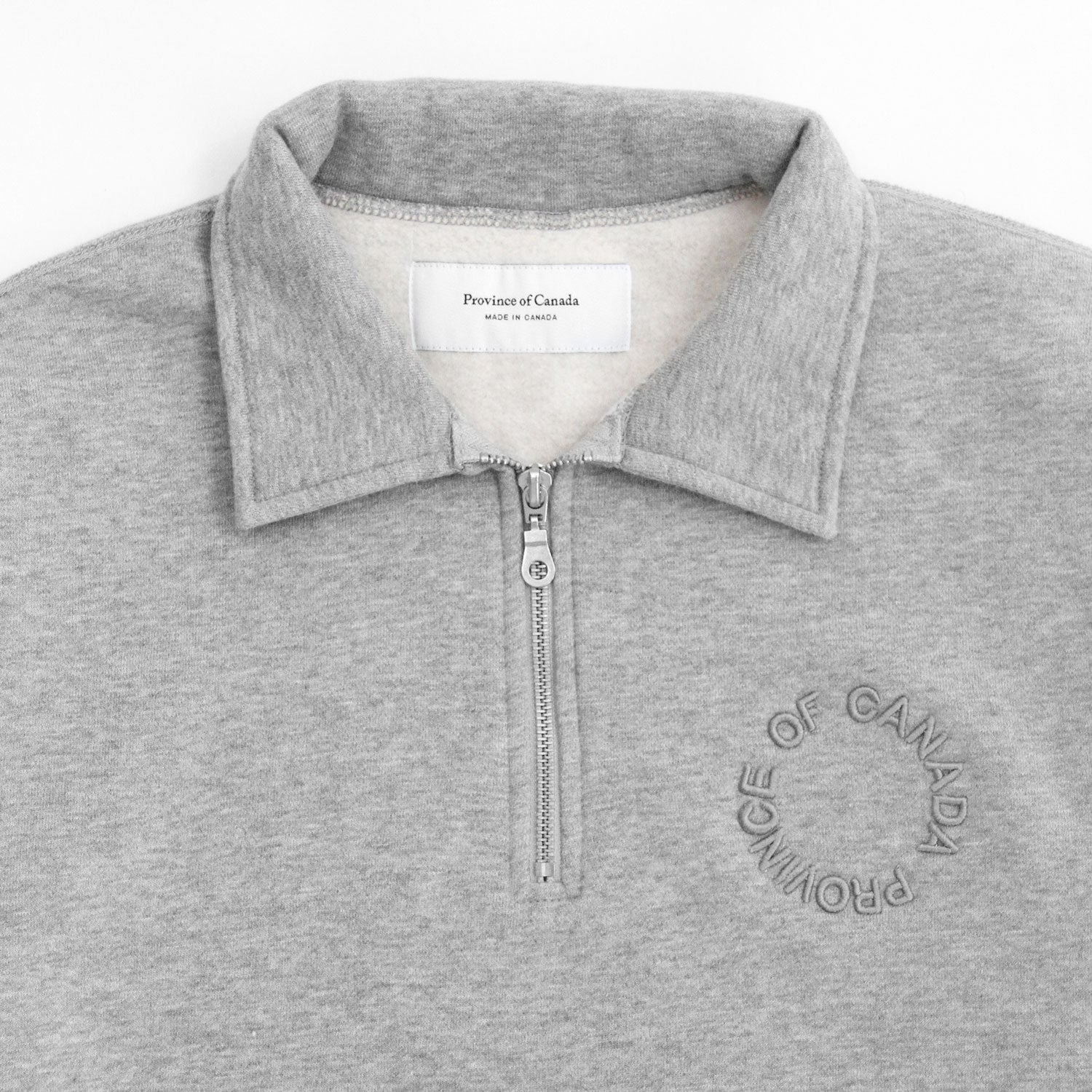 Province of Canada - Half Zip Sweatshirt - Made in CanadaProvince of Canada - Half Zip Fleece Sweatshirt Heather Grey Unisex - Made in Canada