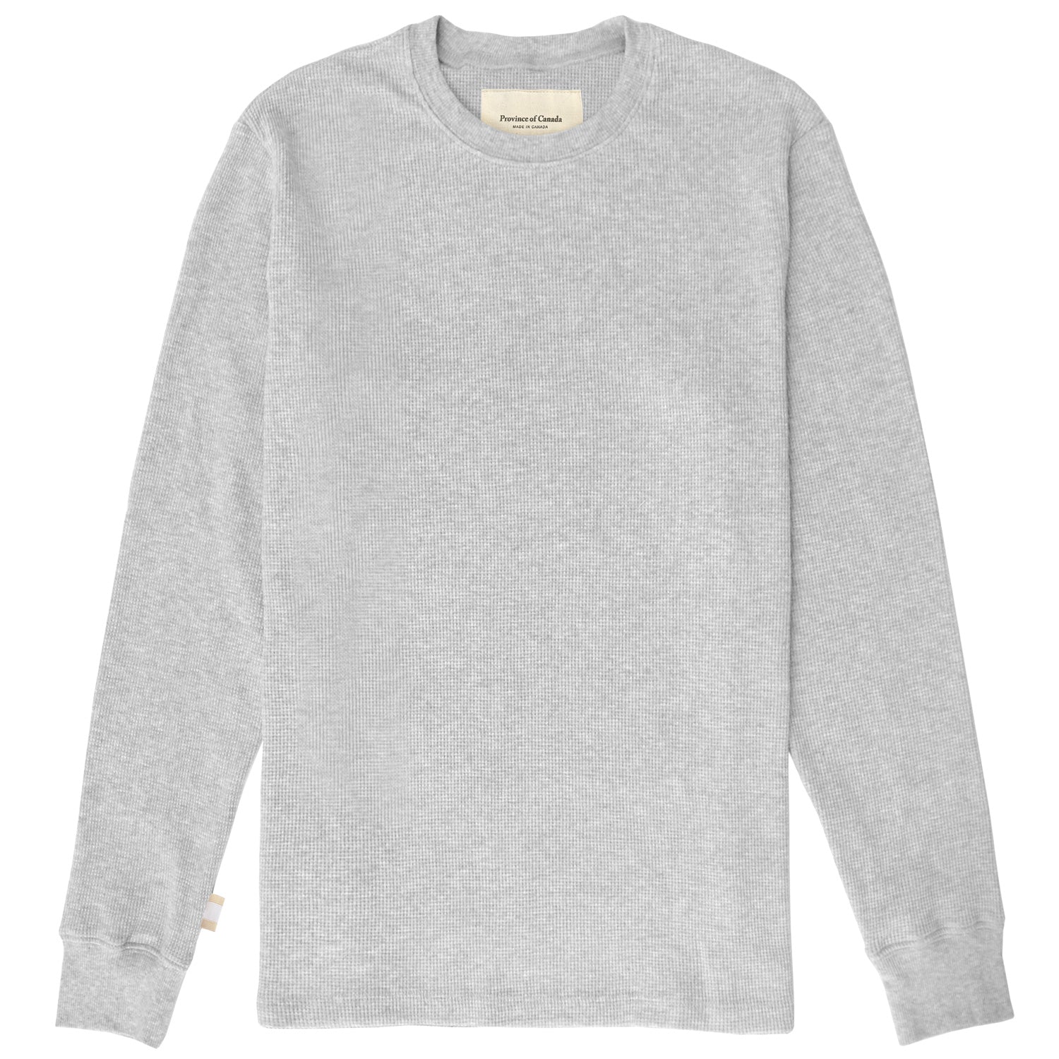 Made in Canada Pyjamas Organic Cotton Morning Waffle Long Sleeve Tee Heather Grey - Province of Canada