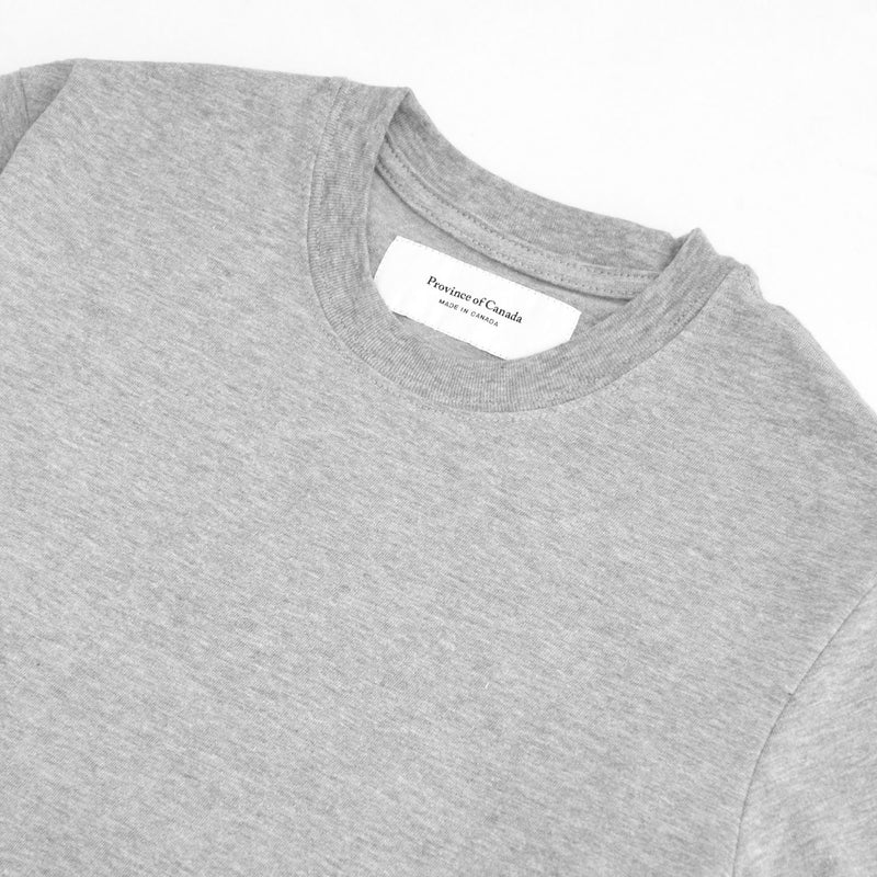Monday Long Sleeve Tee Heather Grey - Unisex - Made in Canada - Province of Canada