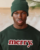 Made in Canada Christmas Fleece Merry Sweatshirt Forest Unisex - Province of Canada