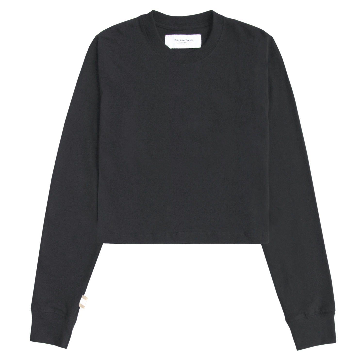 n*)様 sleeve tuck cropped long tee ブラック Monday Long Sleeve Crop Top Ink - Made in Canada - Province of Canada