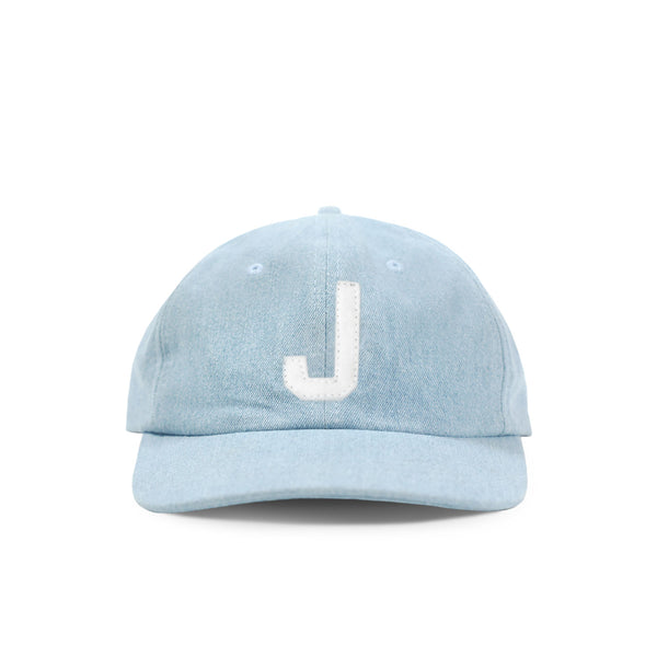 Made in Canada 100% Cotton Kids Letter J Baseball Hat Light Blue Denim - Province of Canada