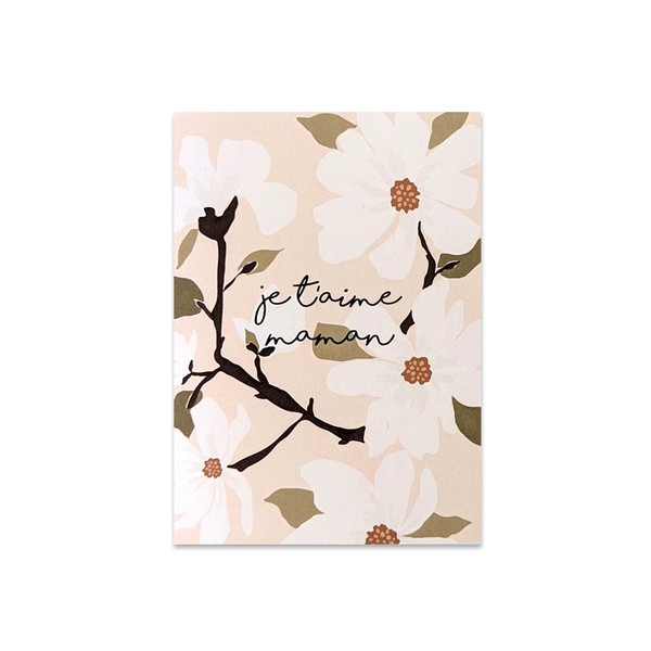 Je T'aime Maman Crabapple Greeting Card - Made in Canada - Province of Canada