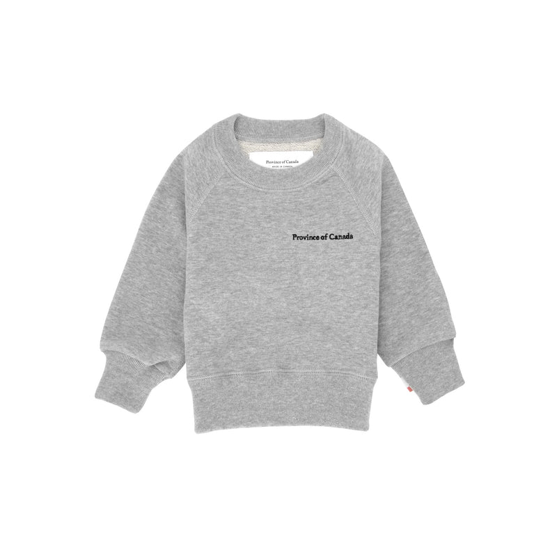 Kids French Terry Sweatshirt Heather Grey - Unisex - Made in Canada - Province of Canada