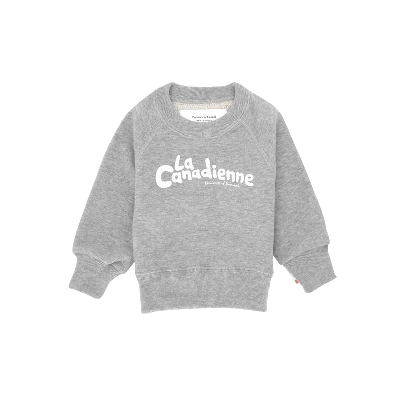 Made in Canada 100% Cotton La Canadienne Kids French Terry Sweatshirt Heather Grey - Province of Canada