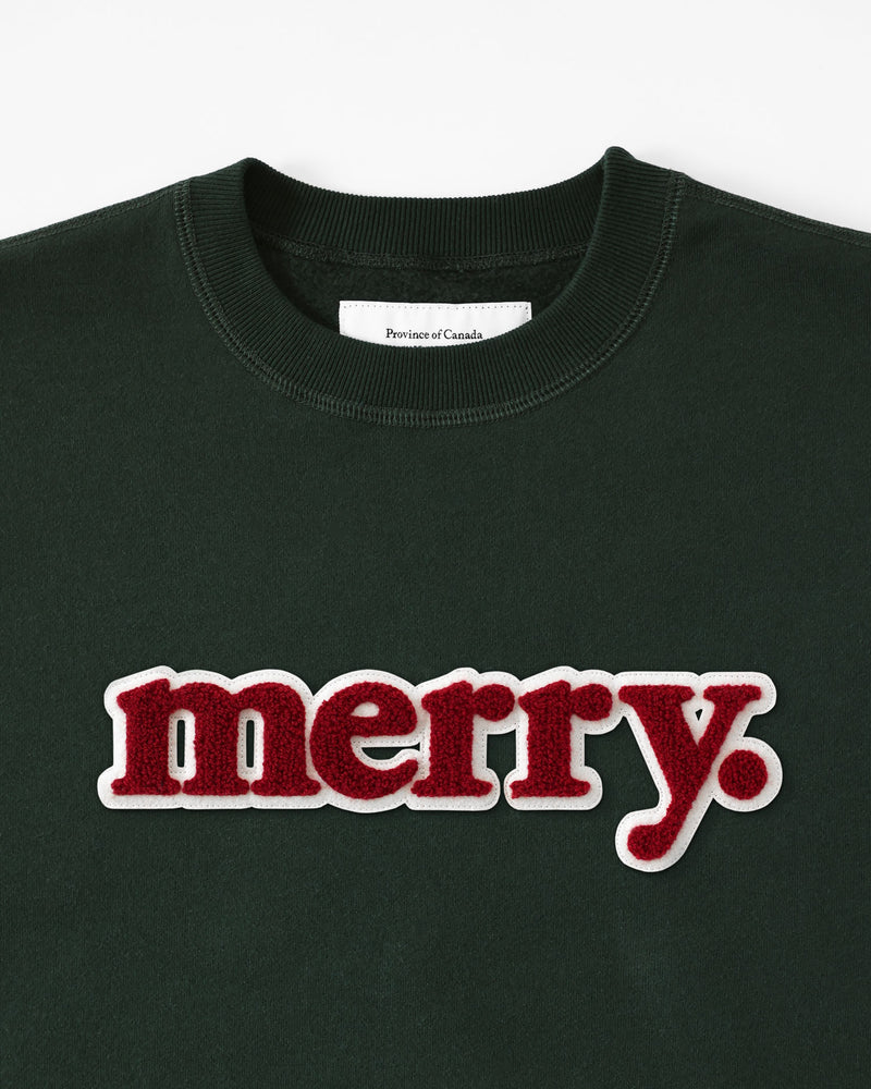 Made in Canada Christmas Fleece Merry Sweatshirt Forest Unisex - Province of Canada