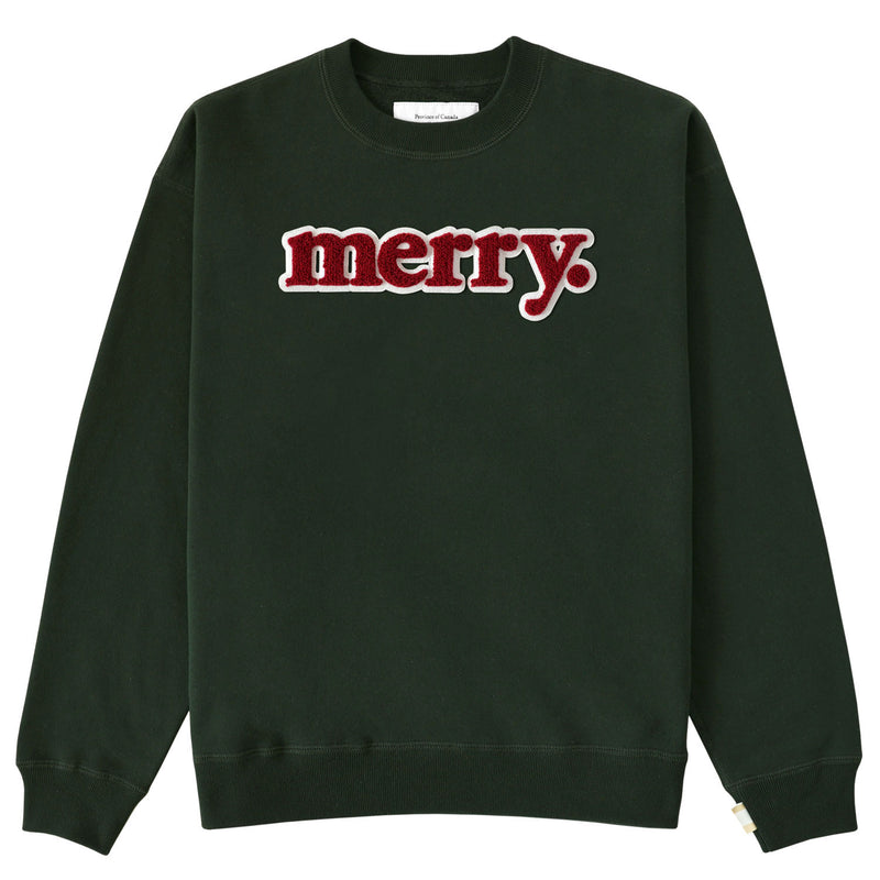 Made in Canada Christmas Fleece Merry Sweatshirt Forest Unisex - Province of Canada