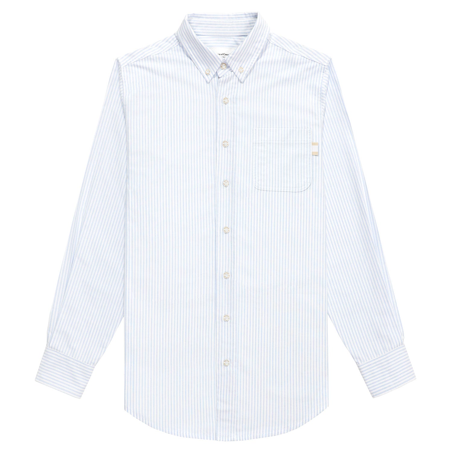 Blue striped dress shirt best sale