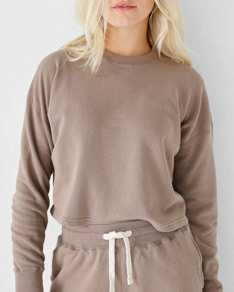 French Terry Crop Sweatshirt Clay - Made in Canada - Province of Canada