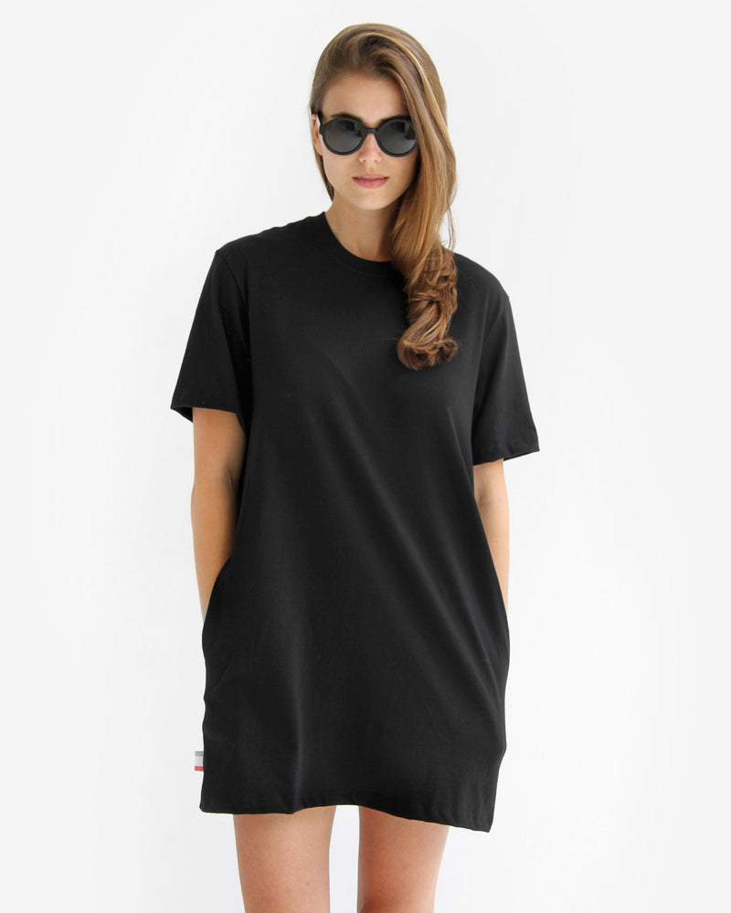 Midi T-Shirt Dress Black - Made in Canada - Province of Canada