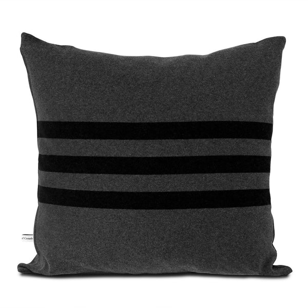 Made in Canada 100% Cotton Brackley Cushion Pillow Coal and Black - Province of Canada