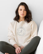 Made in Canada Embroidered Crest Fleece Sweatshirt Cream Unisex - Province of Canada