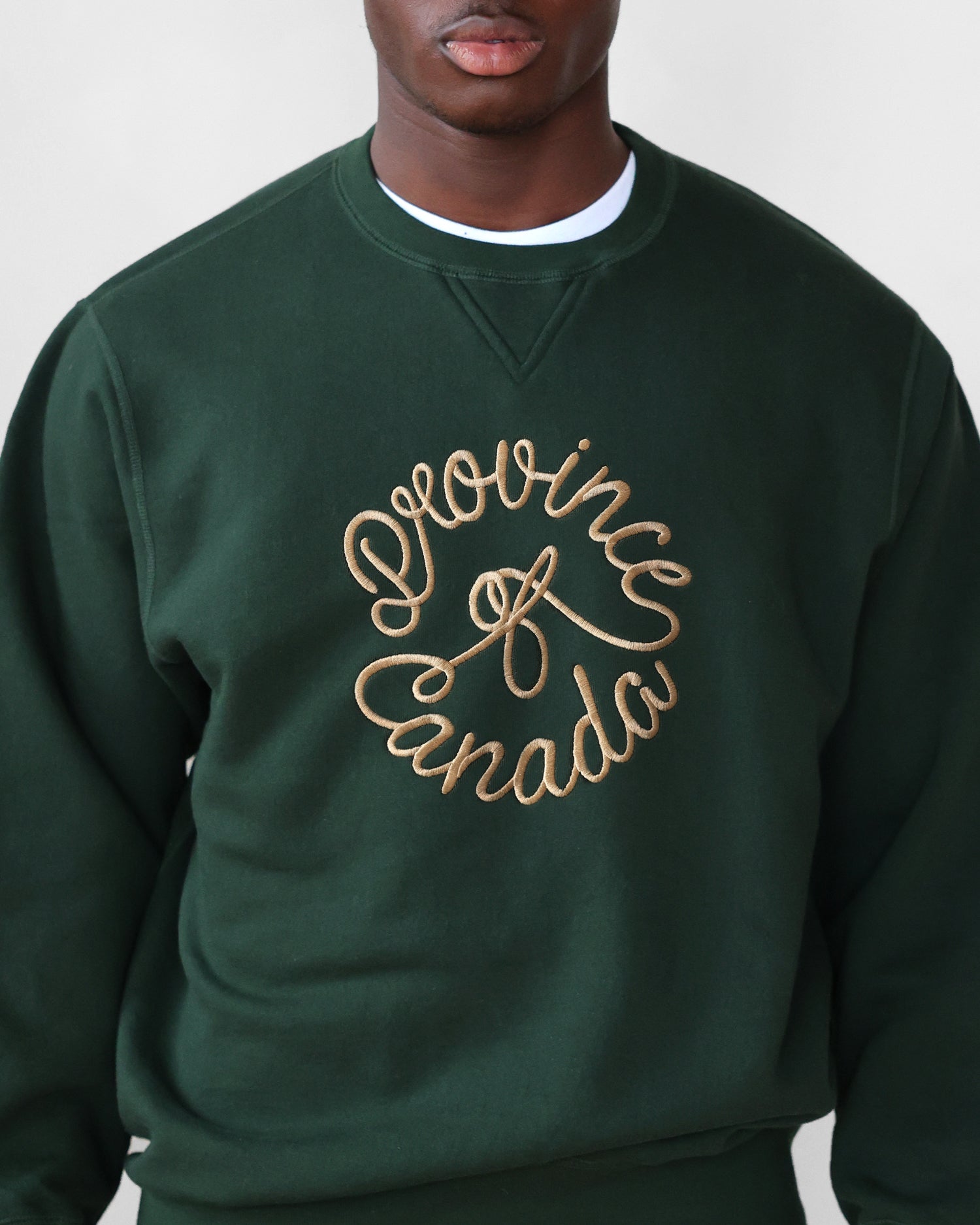 Made in Canada Embroidered Crest Fleece Sweatshirt Forest Unisex - Province of Canada