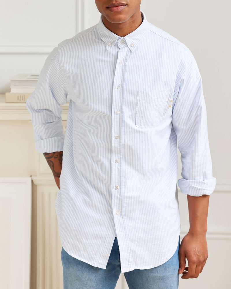 Oxford Stripe Button Down Shirt - Made in Canada - Province of Canada
