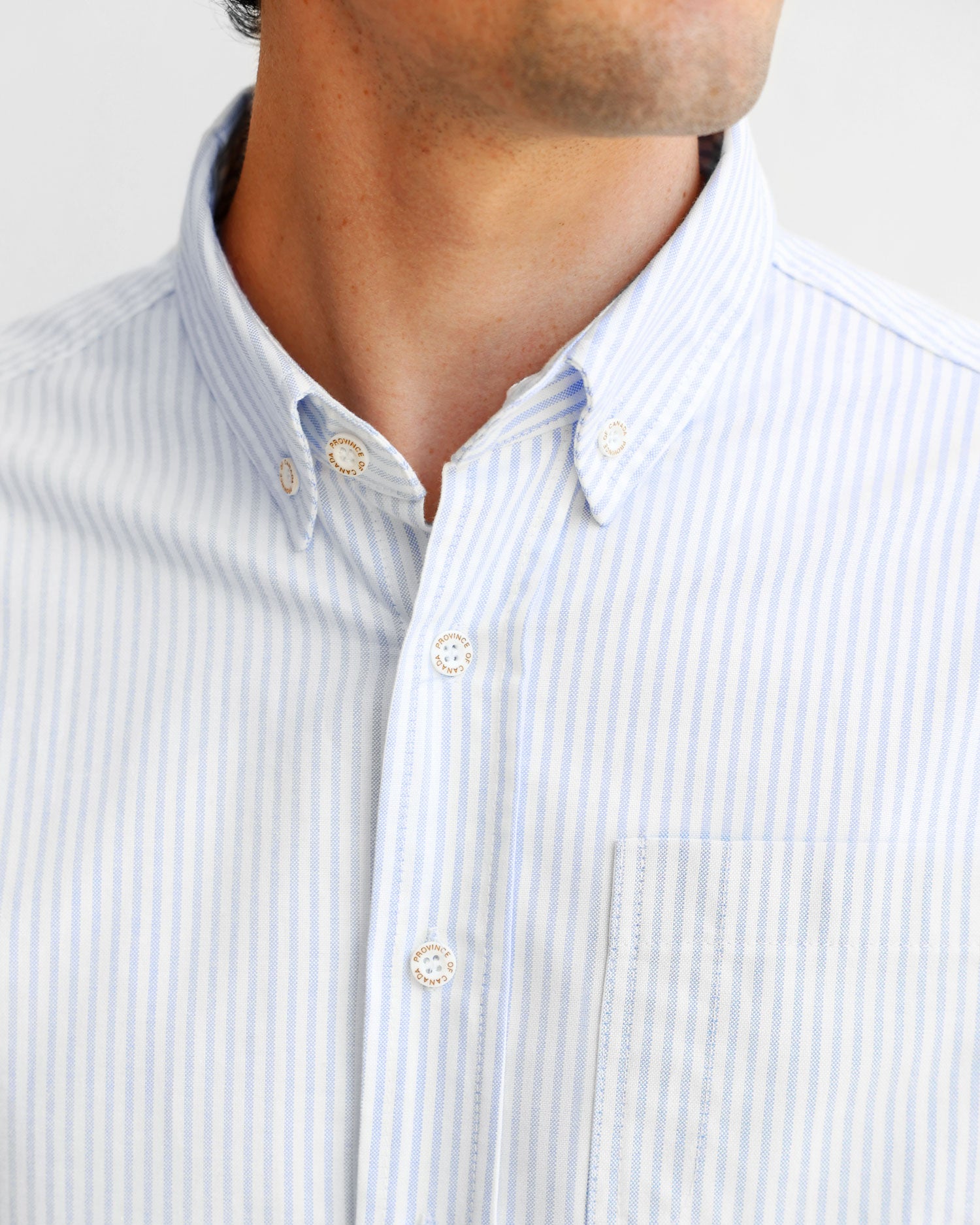 Oxford Stripe Button Down Shirt - Made in Canada - Province of Canada