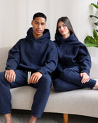 Flag Fleece Hoodie Navy - Unisex