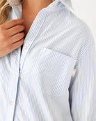 Made in Canada 100% Cotton Button Up Blue Oxford Stripe Dress - Province of Canada