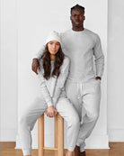 Made in Canada Pyjamas Organic Cotton Morning Waffle Sweatpant Heather Grey - Province of Canada