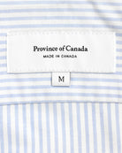 Made in Canada 100% Cotton Button Up Blue Oxford Stripe Dress Shirt Mens Unisex - Province of Canada