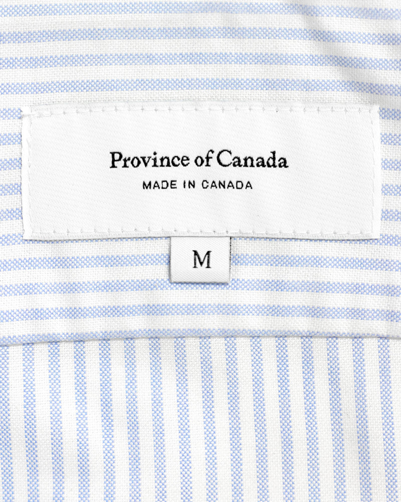 Made in Canada 100% Cotton Button Up Blue Oxford Stripe Dress - Province of Canada