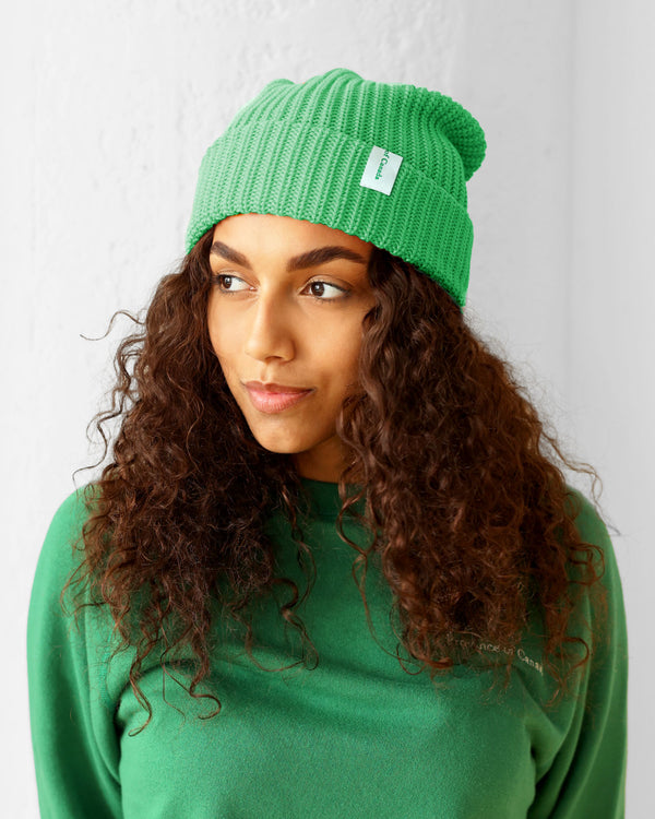 Made in Canada 100% Cotton Knit Toque Beanie Green - Province of Canada