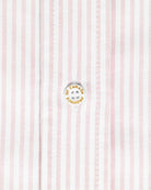 Made in Canada 100% Cotton Button Up Oxford Stripe Dress Pink - Province of Canada