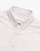 Made in Canada 100% Cotton Button Up Oxford Stripe Shirt Pink - Unisex - Province of Canada