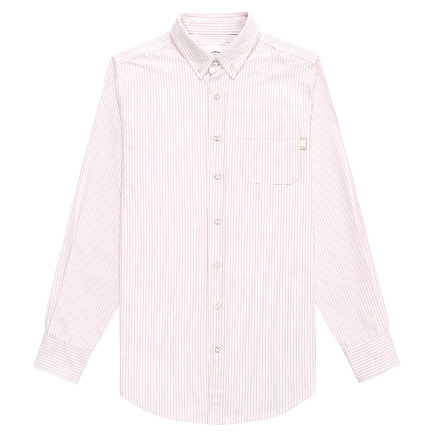 Made in Canada 100% Cotton Button Up Oxford Stripe Shirt Pink - Unisex - Province of Canada