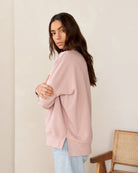 Made in Canada 100% Cotton French Terry Long Sweatshirt Tunic Dusk Pink - Province of Canada