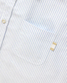 Made in Canada 100% Cotton Button Up Blue Oxford Stripe Dress Shirt Mens Unisex - Province of Canada