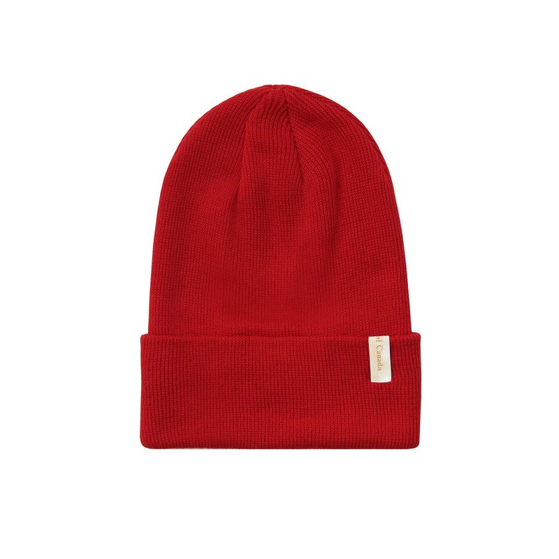 Made in Canada Fine Ribbed 100% Cotton Toque Red - Province of Canada