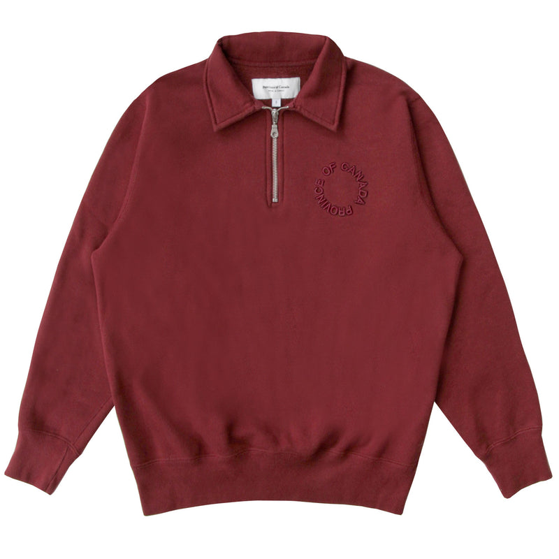 Made in Canada Half Zip Fleece Sweatshirt Red Unisex - Province of Canada