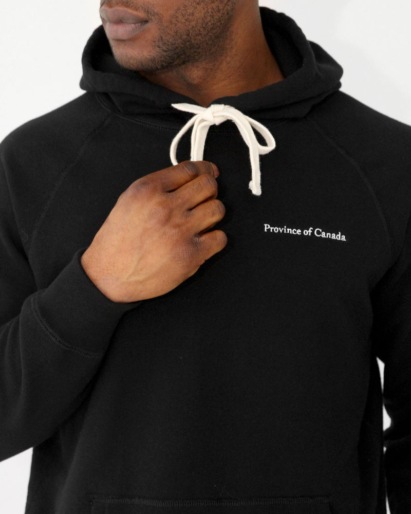 French Terry Hoodie Black - Unisex - Made in Canada - Province of Canada