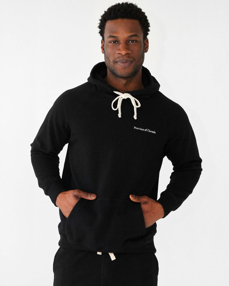 French Terry Hoodie Black - Unisex - Made in Canada - Province of