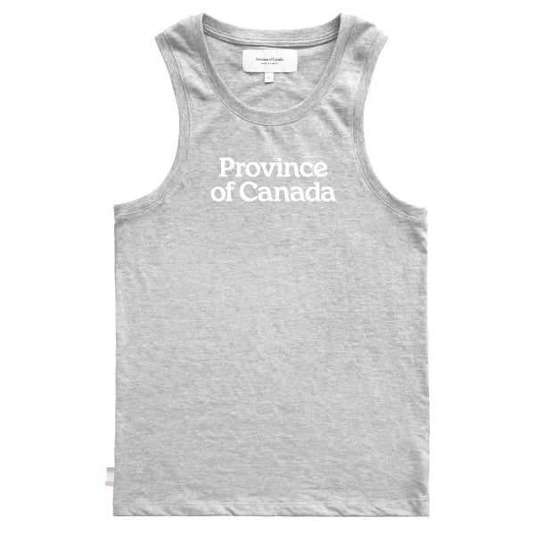 Made in Canada Organic Cotton Wordmark Tank Top Heather Grey Unisex - Province of Canada