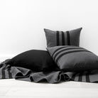 Made in Canada 100% Cotton Brackley Cushion Pillow Coal and Black - Province of Canada