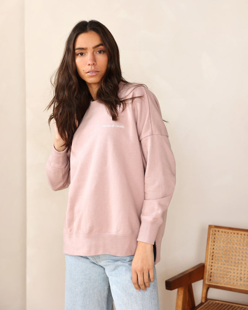 Made in Canada 100% Cotton French Terry Long Sweatshirt Tunic Dusk Pink - Province of Canada