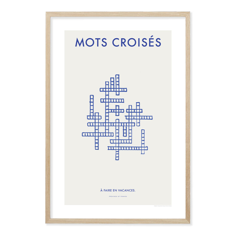 Mots Croises - 24" x 36" 100% Cotton Fine Art Archival Paper Textured Matte Finish - Printed in Canada