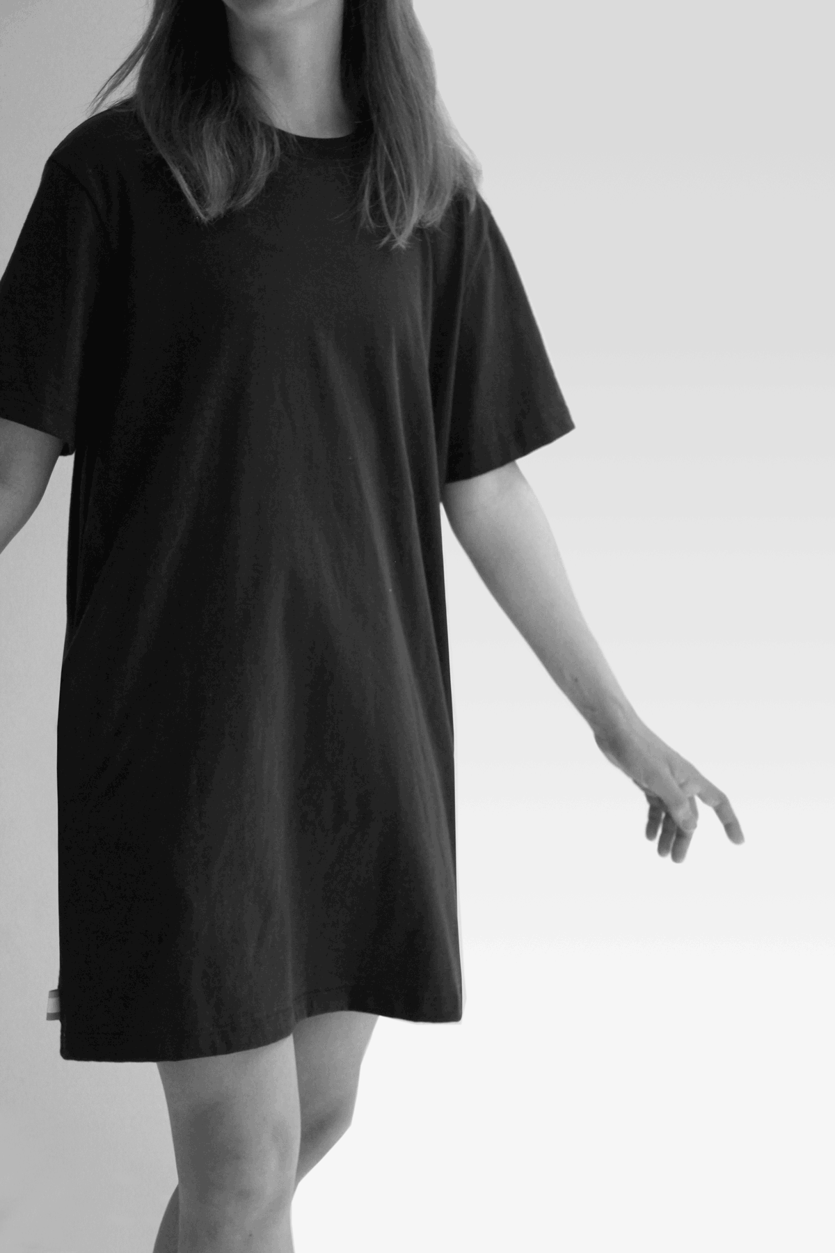 Pocket T-Shirt Dress Black - Made in Canada - Province of Canada